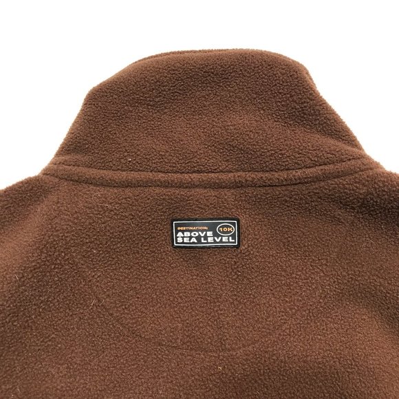 Destination: 10,00 ft Above Sea Level Brown Fleece Full Zip Vest Jacket Mens XL - Picture 5 of 5